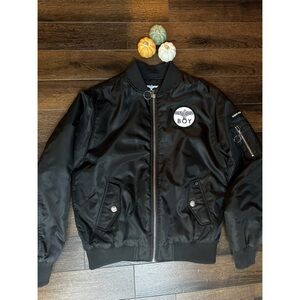 EUC BOY London Vintage Black Bomber Jacket. Size Small.